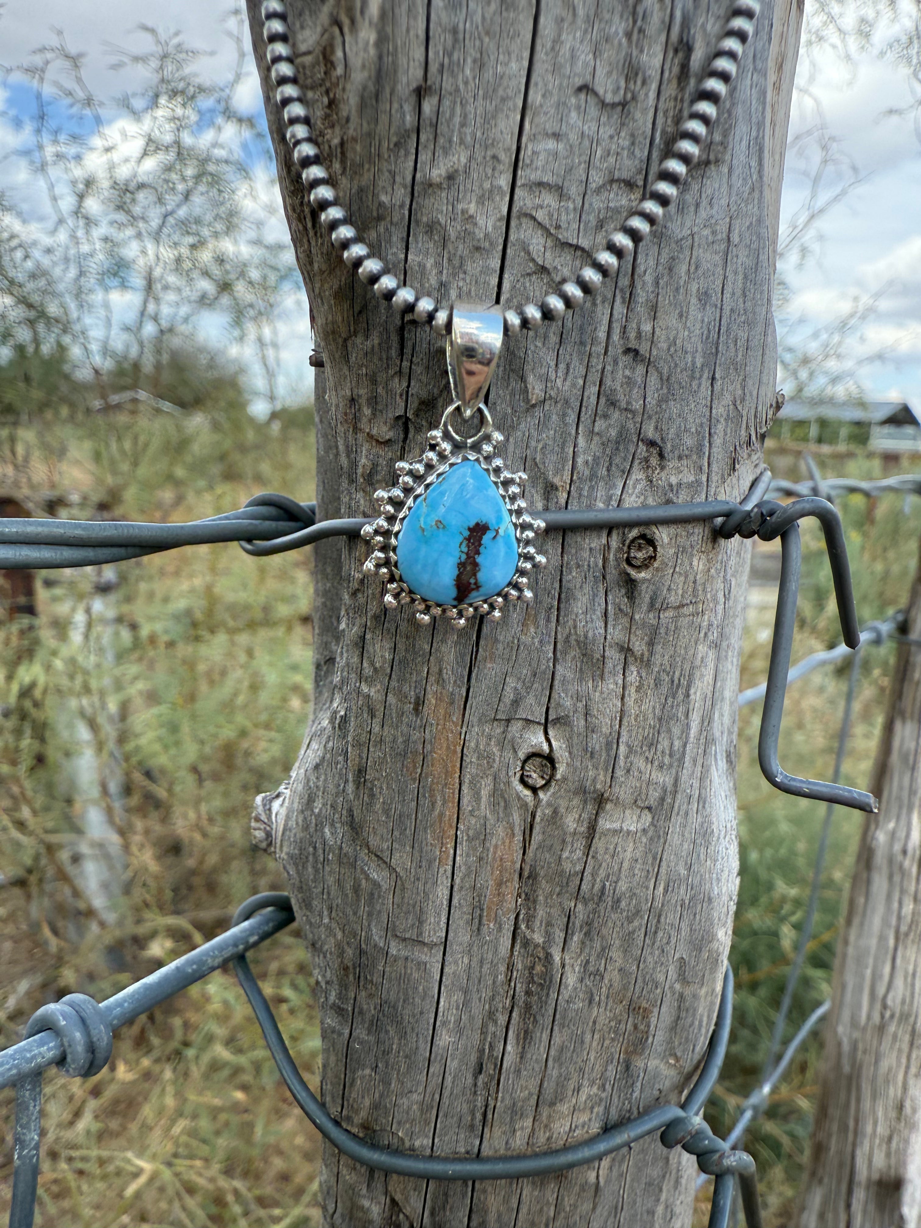 Petite Golden Hills Turquoise Pendant
