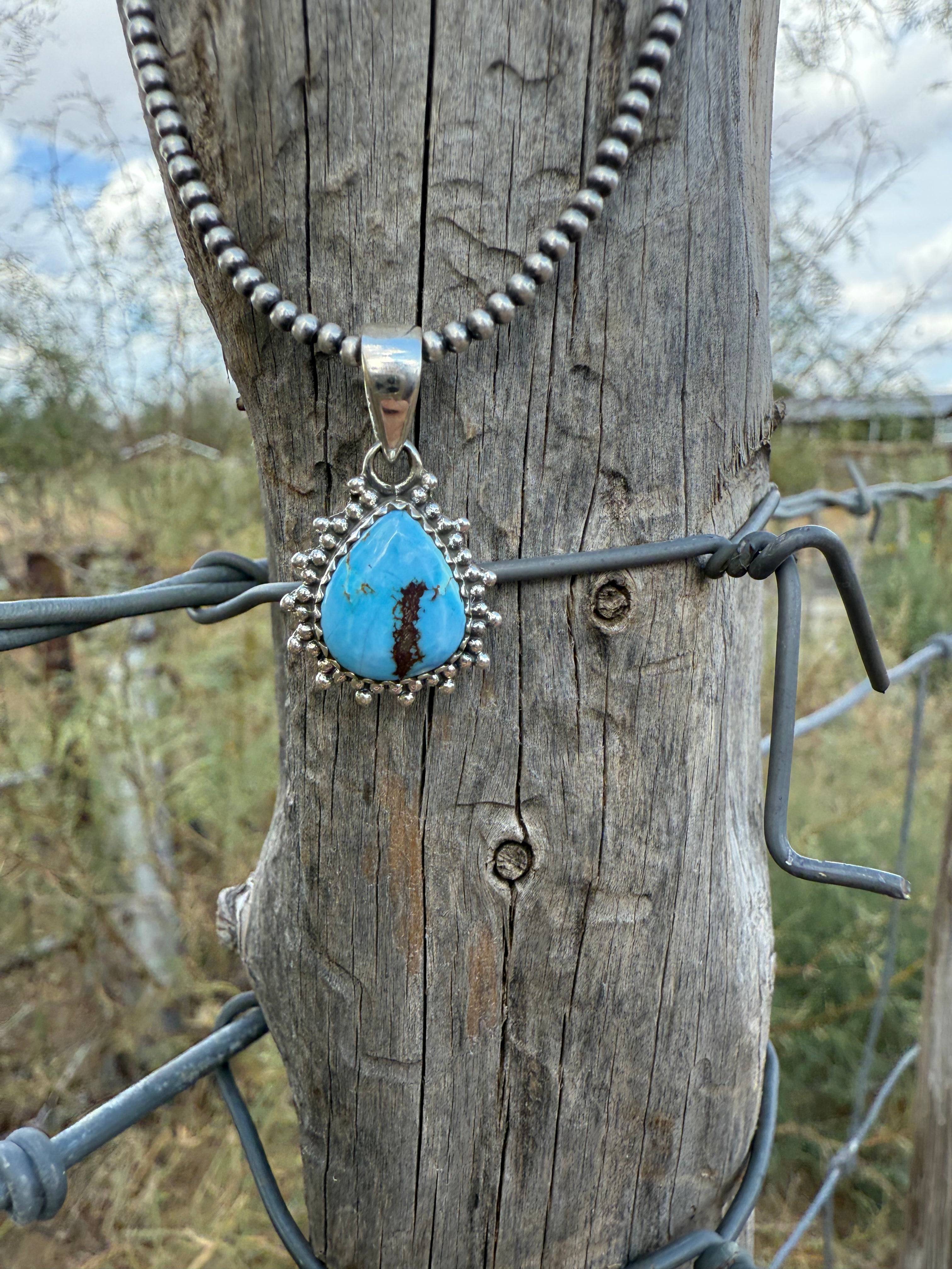 Petite Golden Hills Turquoise Pendant