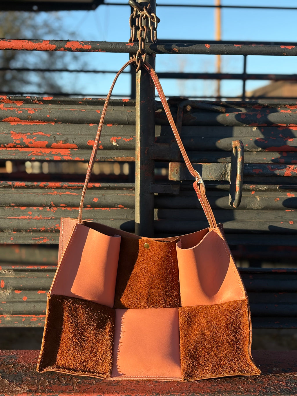 The Lucy-Brown & Pink Portfolio Bag