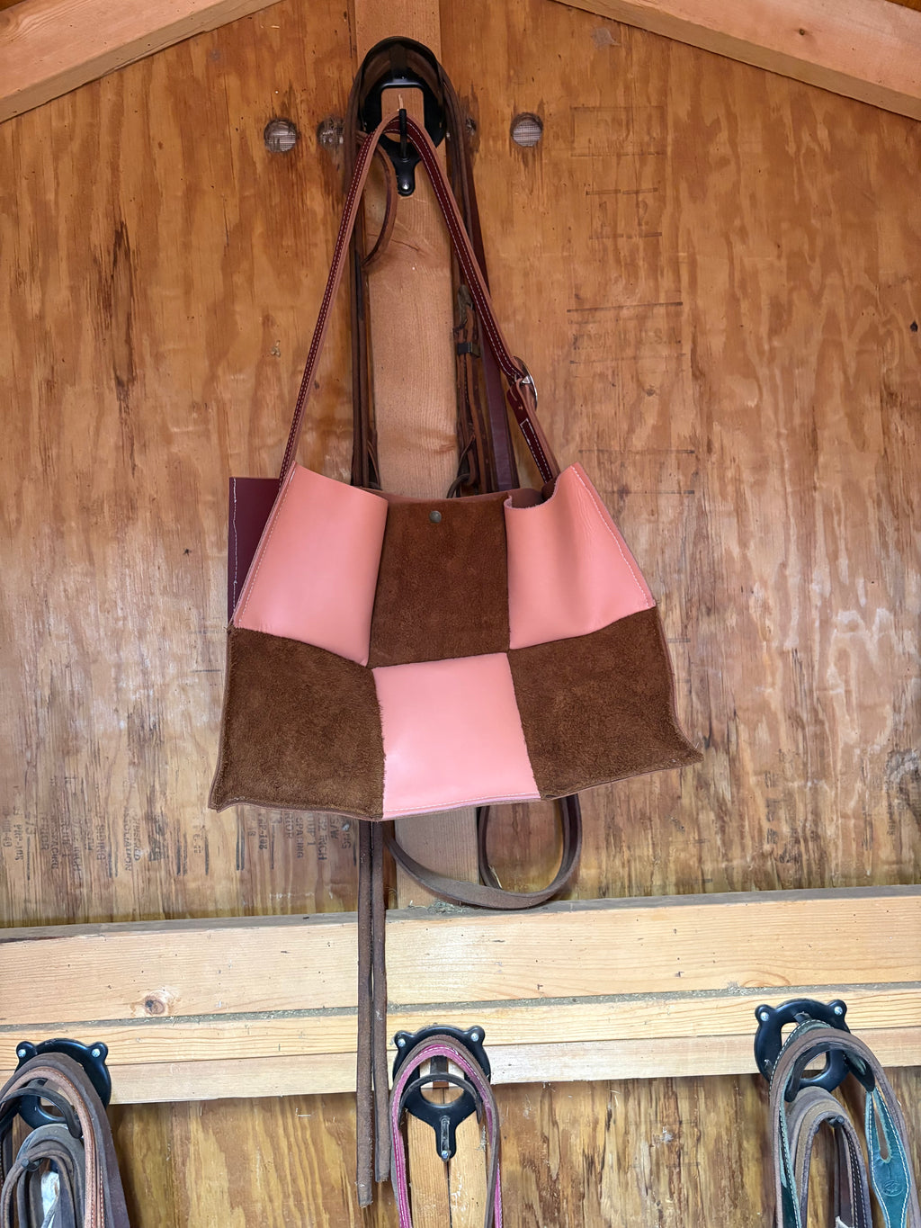 The Lucy-Brown & Pink Portfolio Bag