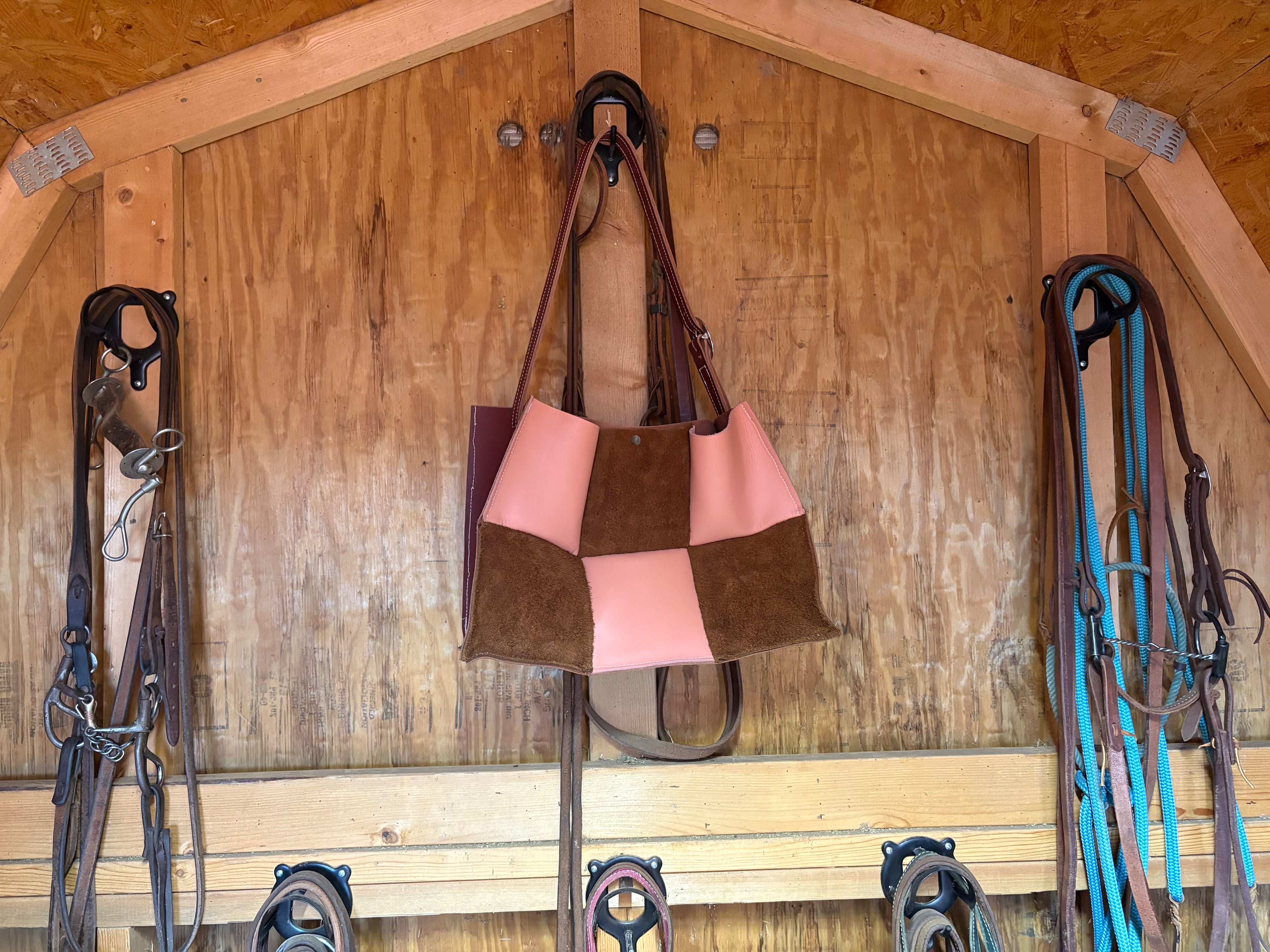 The Lucy-Brown & Pink Portfolio Bag