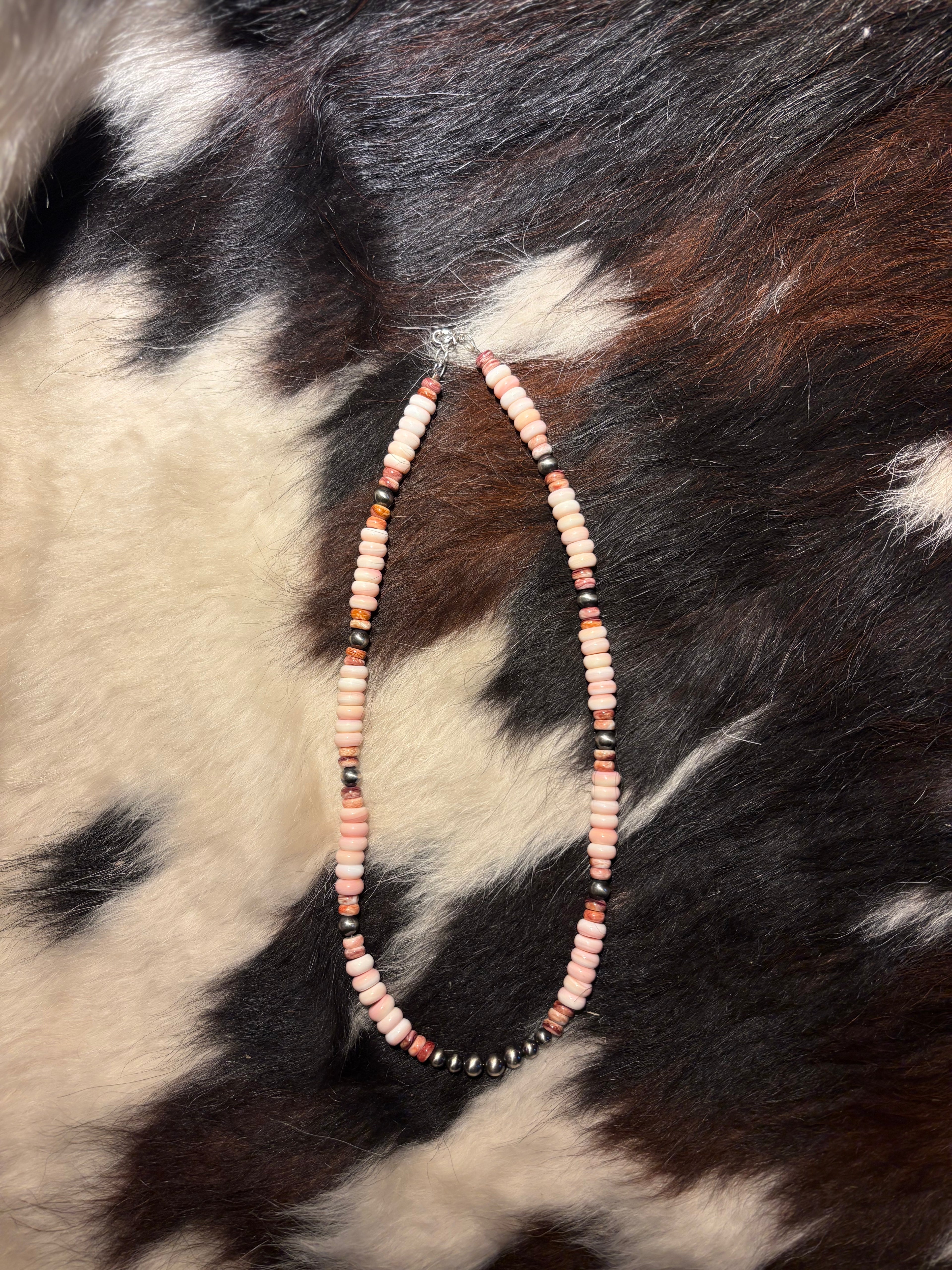 Pink Conch & Purple Spiny Necklace