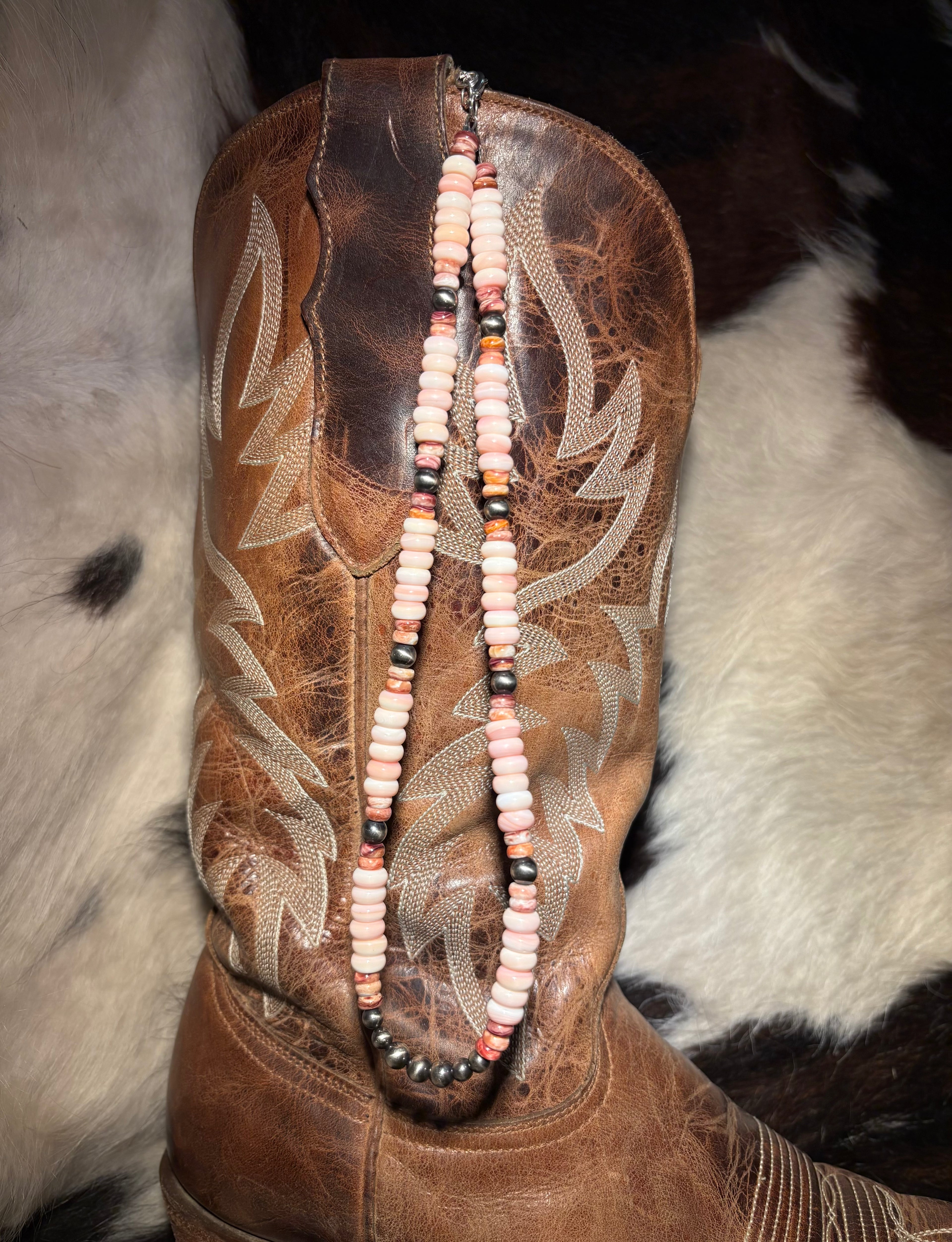 Pink Conch & Purple Spiny Necklace