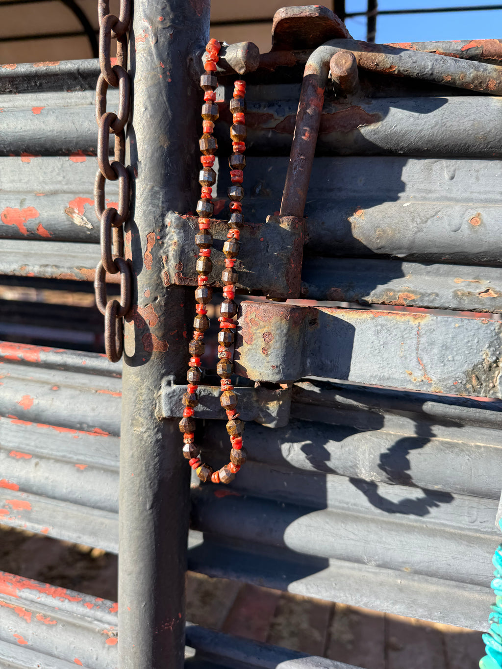 Tiger's Eye and Coral Necklace