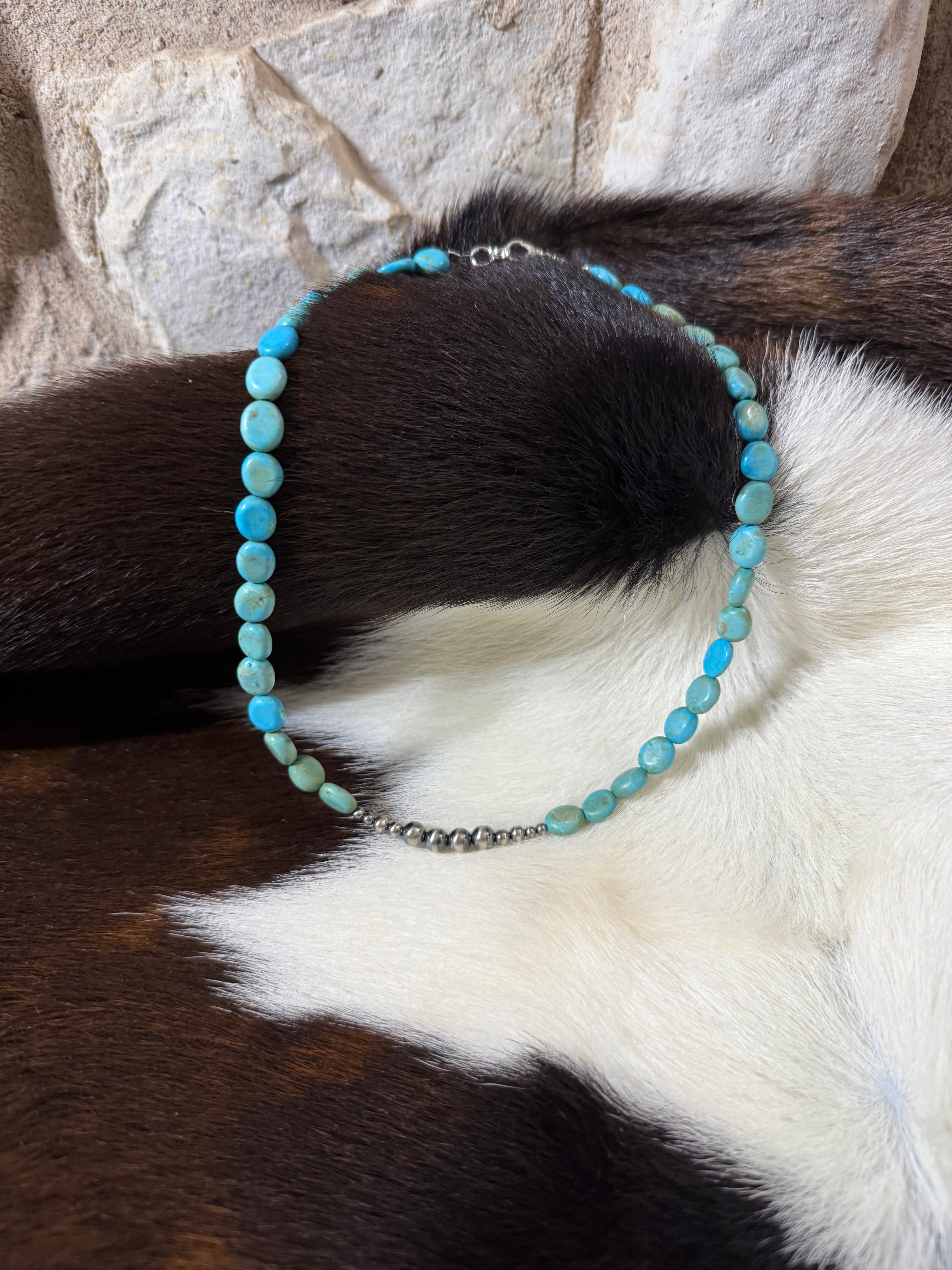 Turquoise Graduated Pearl Necklace