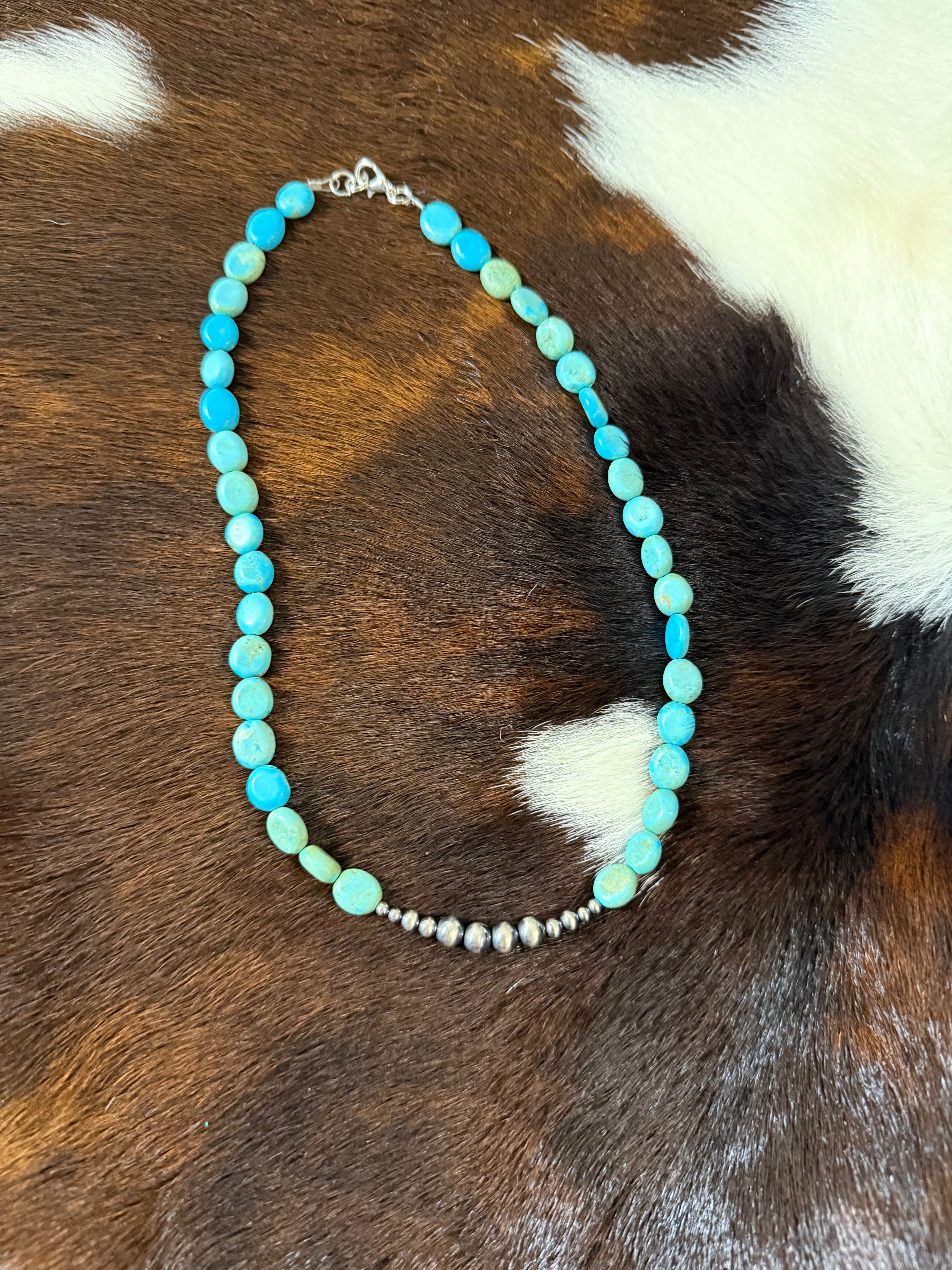 Turquoise Graduated Pearl Necklace