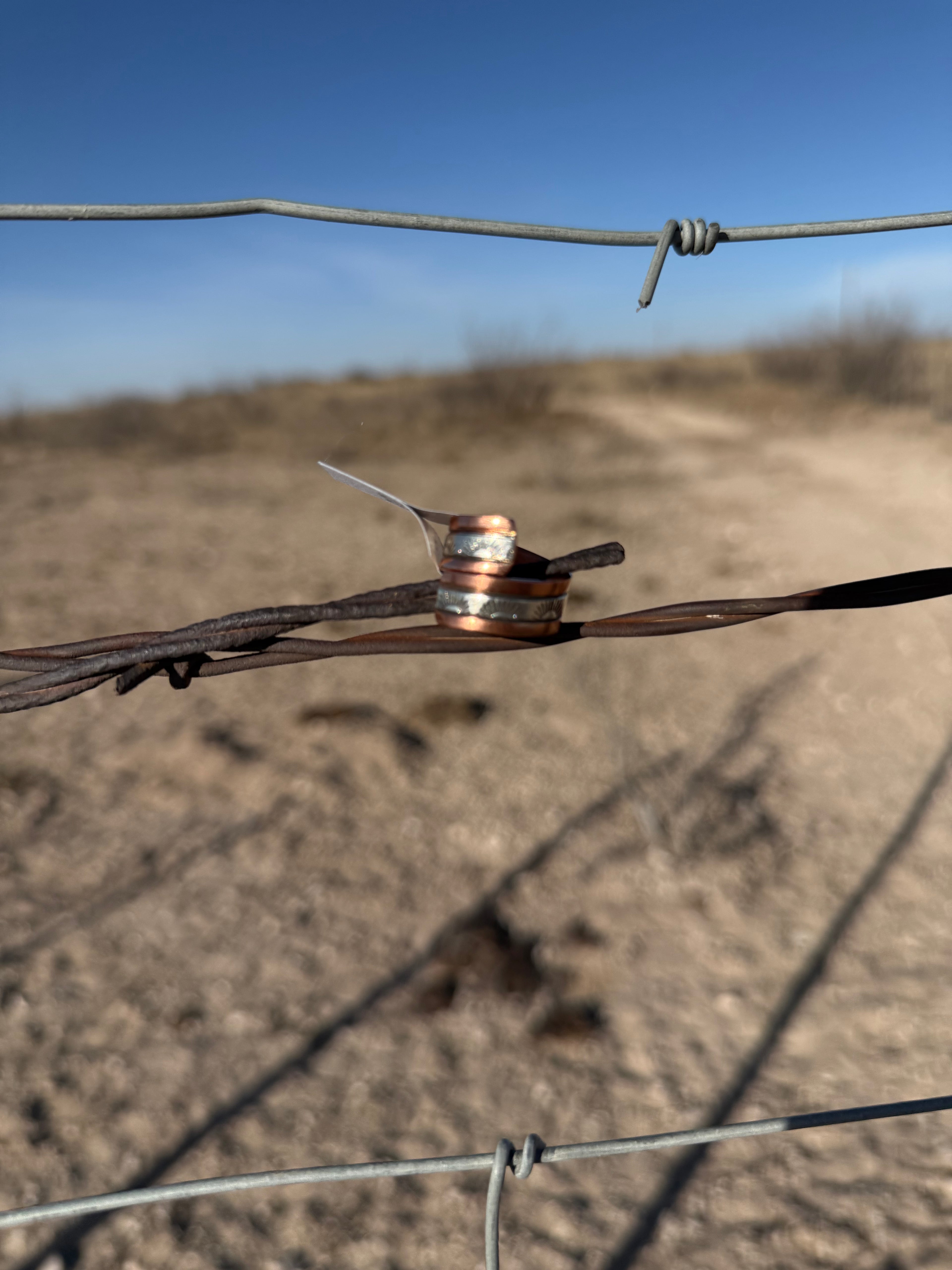 Copper & Silver Stamped Adjustable Ring