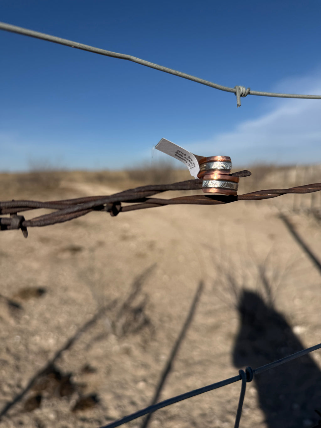 Copper & Silver Stamped Adjustable Ring