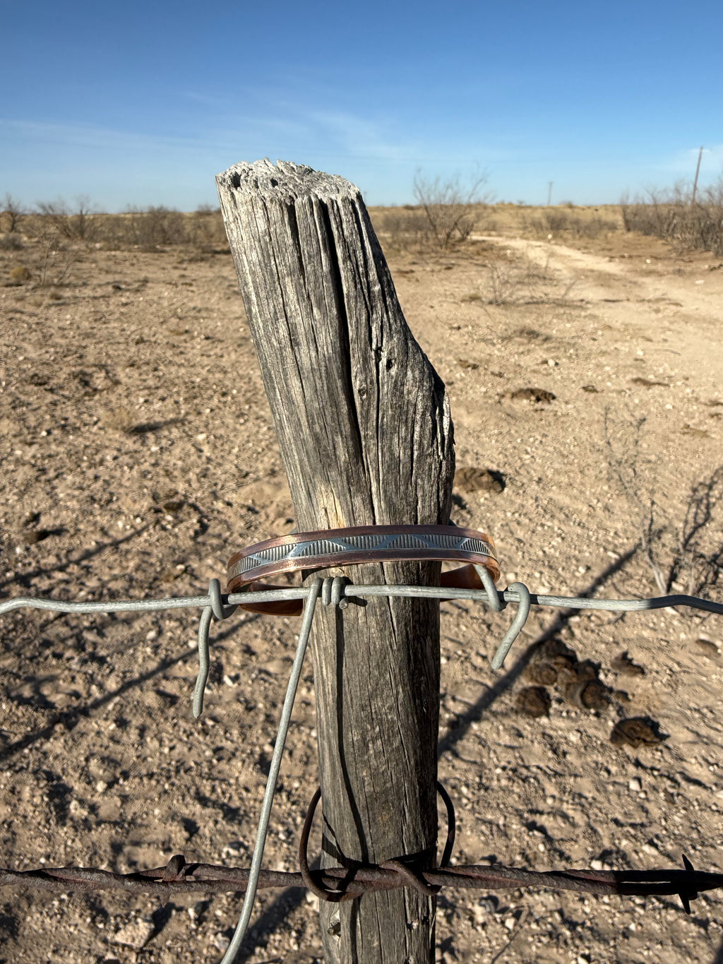 Copper & Silver Stamped Cuff