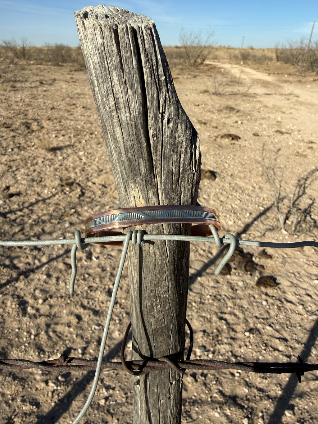 Copper & Silver Stamped Cuff
