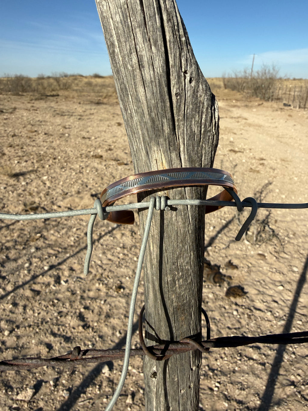 Copper & Silver Stamped Cuff