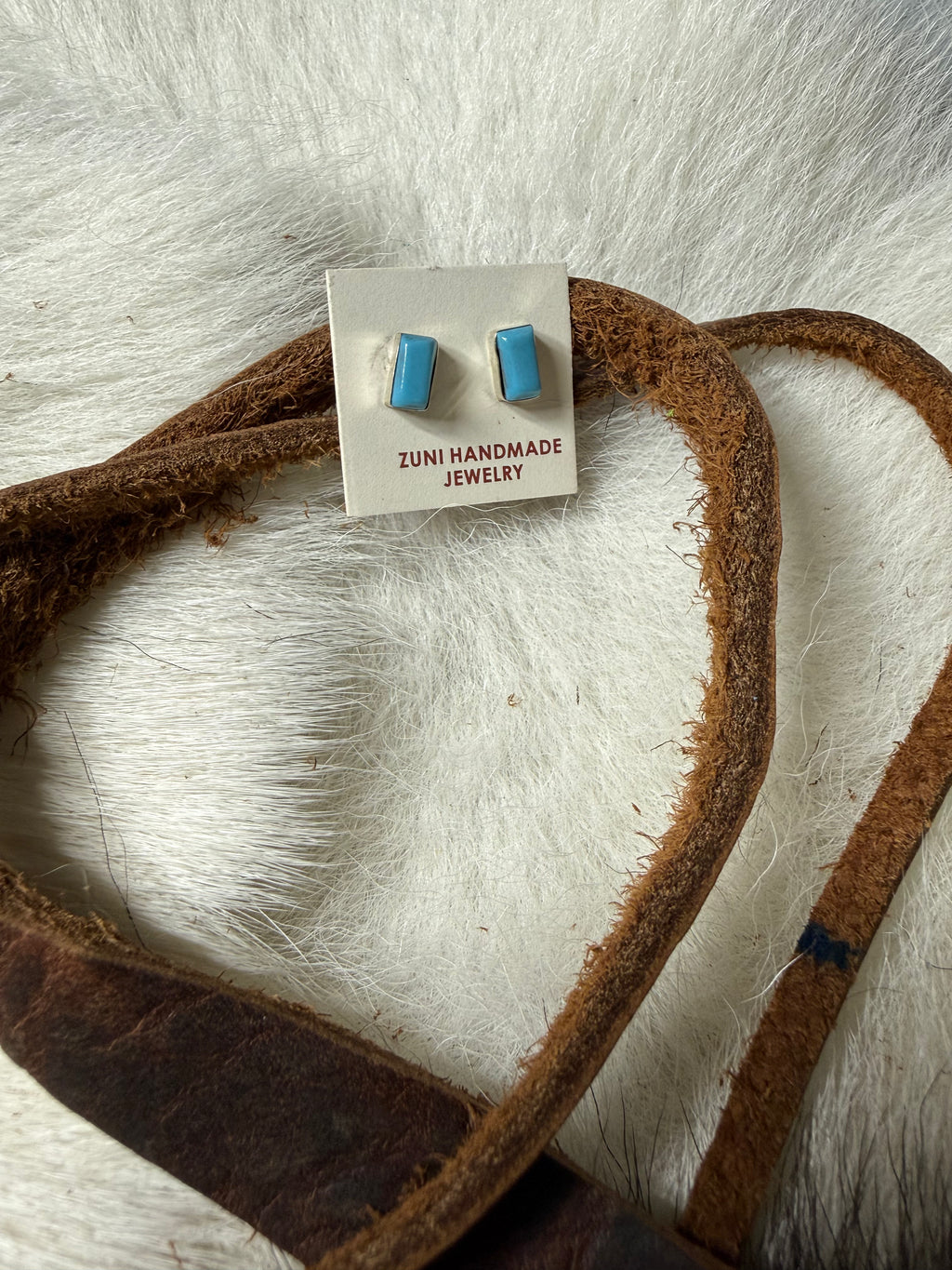 Turquoise Zuni Bar Earrings