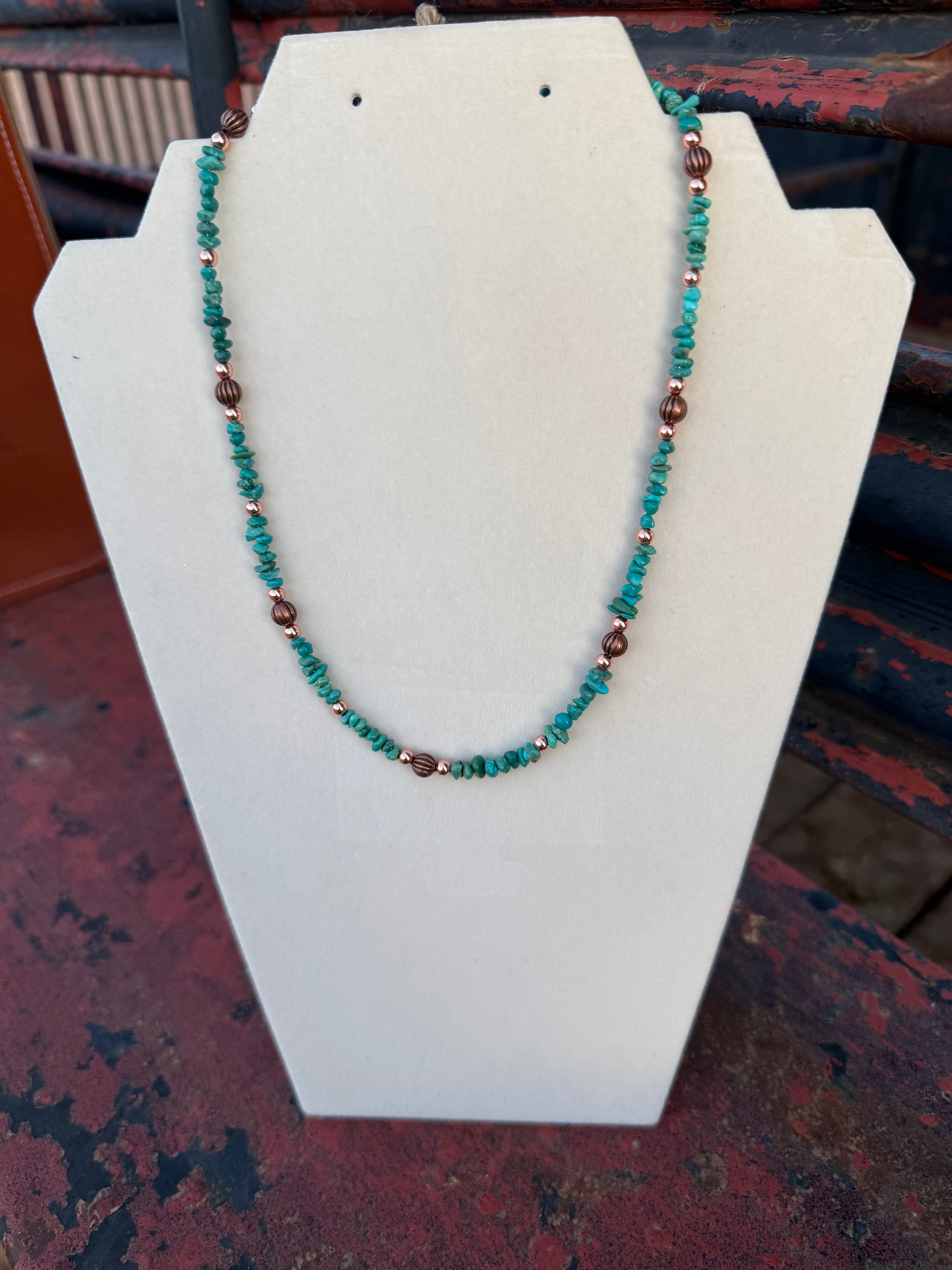 Turquoise & Copper Pearls