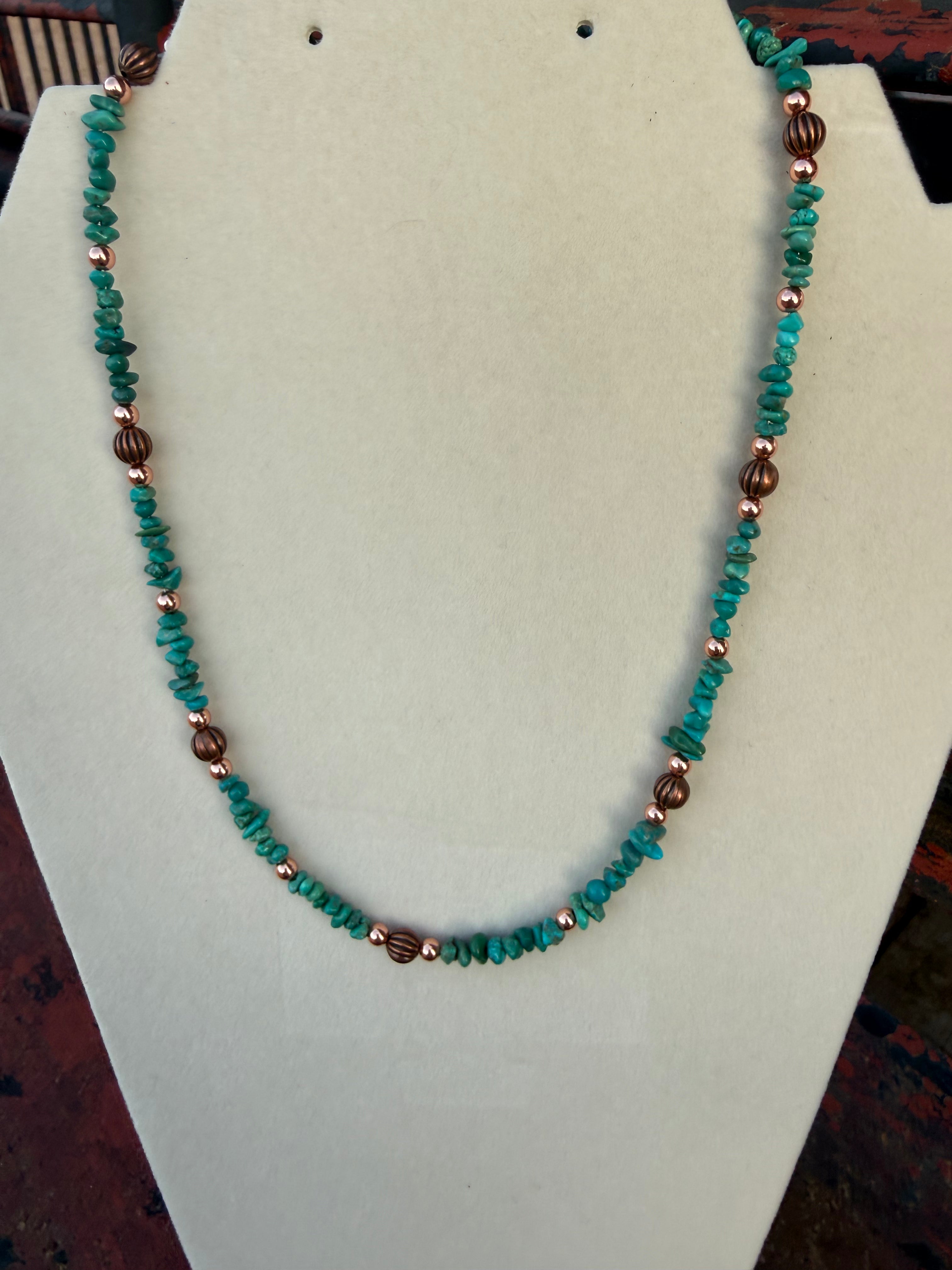 Turquoise & Copper Pearls