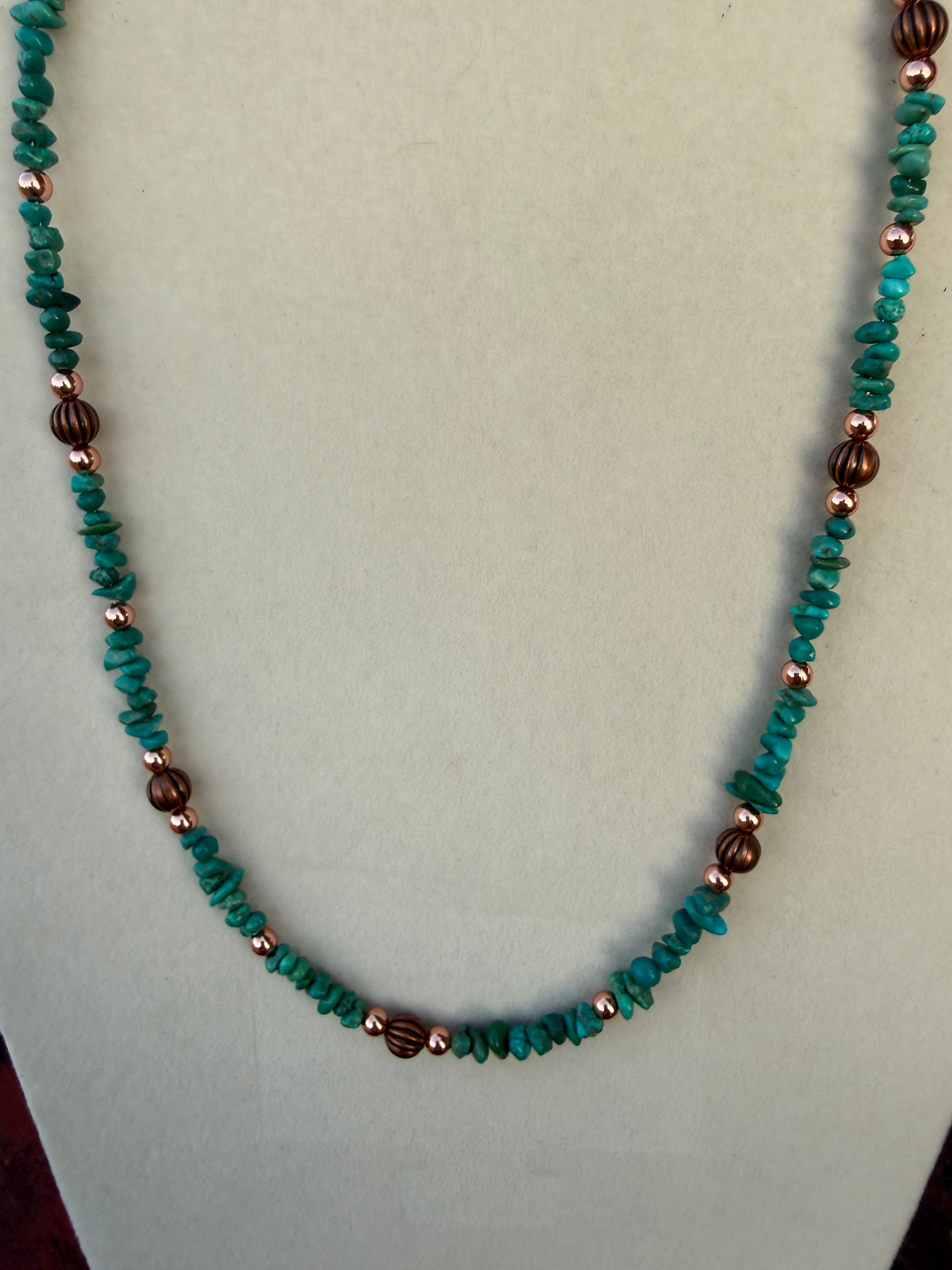 Turquoise & Copper Pearls