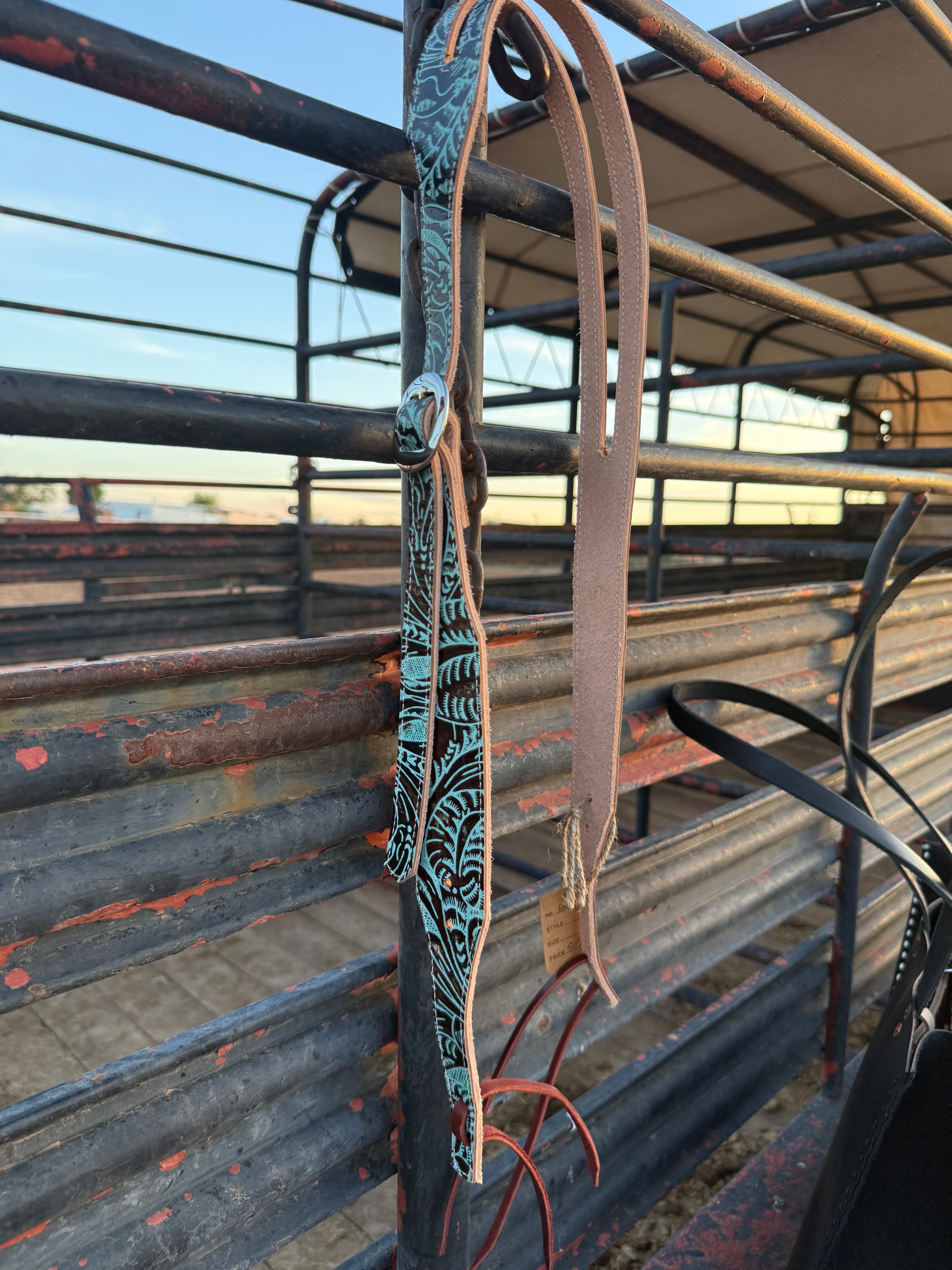 Brown and Turquoise Headstall